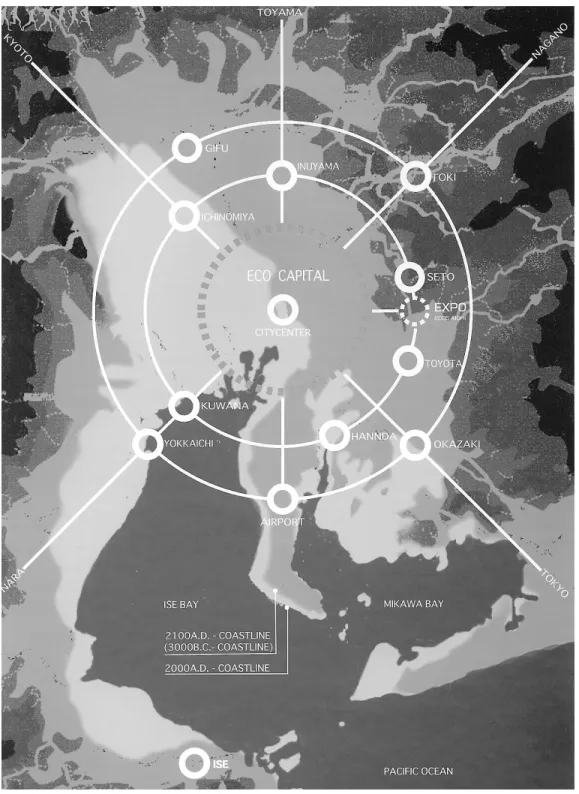 図 2 西暦 2100 年と 2000 年の東海地方の海岸線