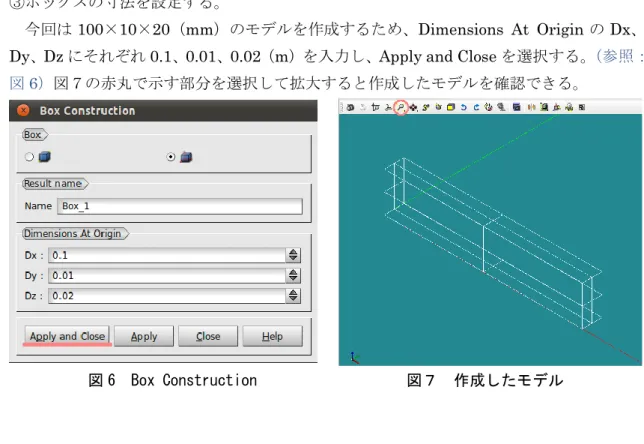 図 6  Box Construction                    図７  作成したモデル 