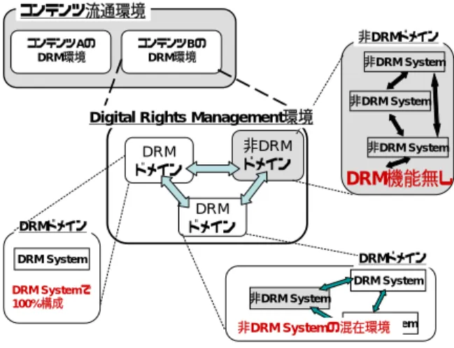 図 2 Digital Rights Management 環境のイメージ