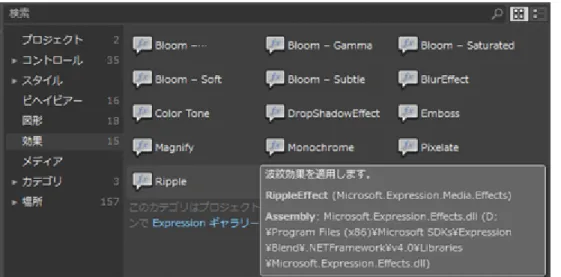 Figure 2：  Expression Blend 付属のビットマップ効果  PathListBox コントロール 