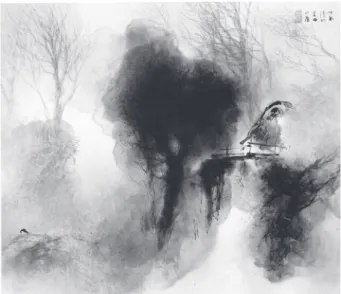 図 1   竹内栖鳳 《晩鴉》 昭和 8 年（1933） 紙本墨画・軸・1 幅  59.0 × 68.0cm 山種美術館蔵
