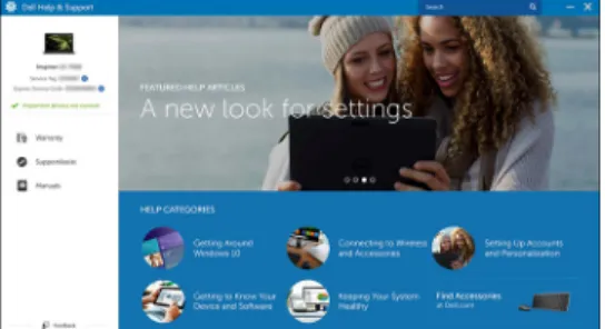 表 1. Dell アプリを見つける