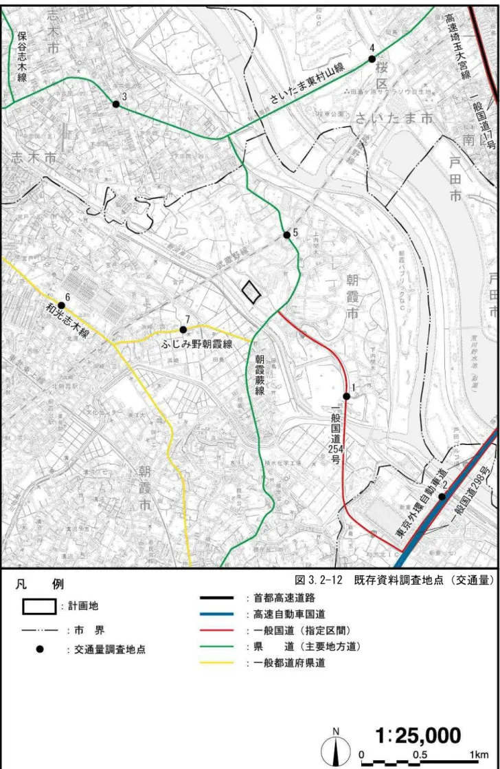 図  3.2-12  既存資料調査（交通量）調査地点