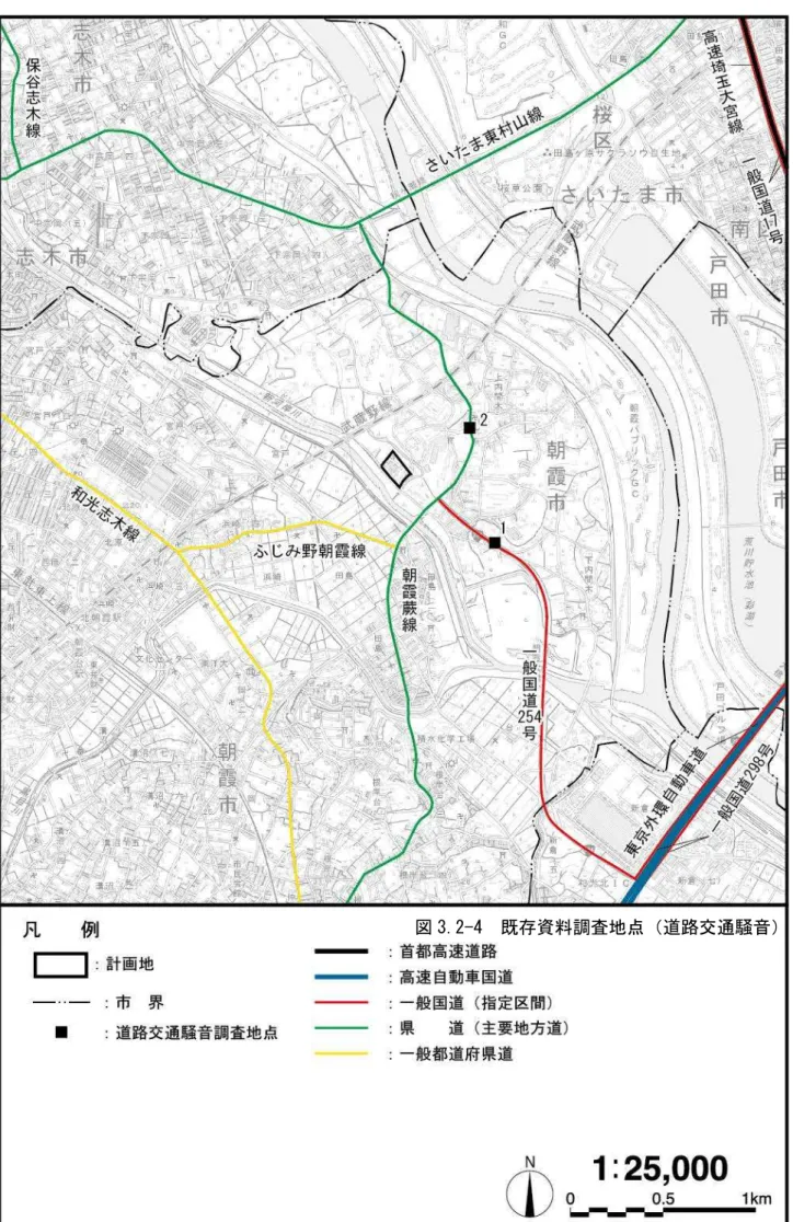 図  3.2-4  既存資料調査調査地点（道路交通騒音）