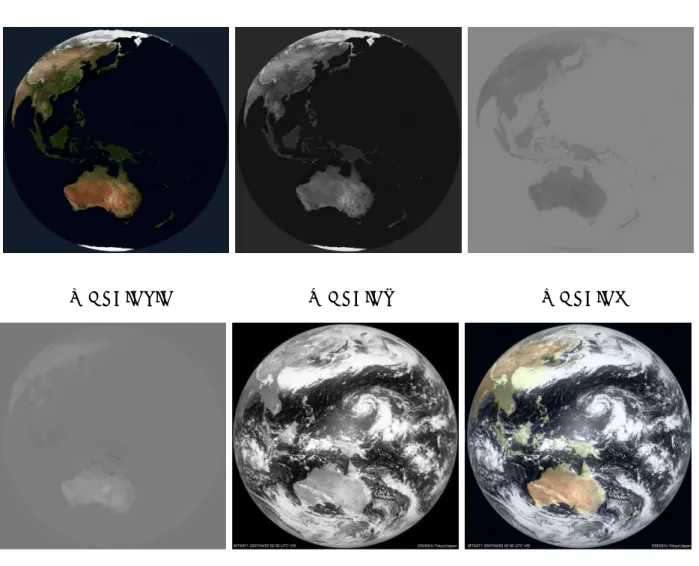 Figure 6. MODIS との合成により作成された MTSAT の疑似可視画像