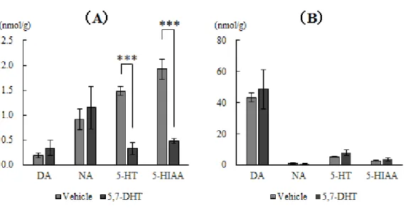 Figure  4. The  neurotransmitter  substance  concentration  in  hippocampus  (A)  and 