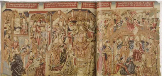 Fig. 3 List 3 of Esther Tapestries, 395×800 cm, wool and silk, Museo de Tapices de la Seo, Zaragoza.