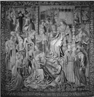 Fig. 14 Esther and Ahasuerus, ca.1510-25, 347×335 cm, wool and silk, Isabella Stewart Gard- Gard-ner Museum, Boston.