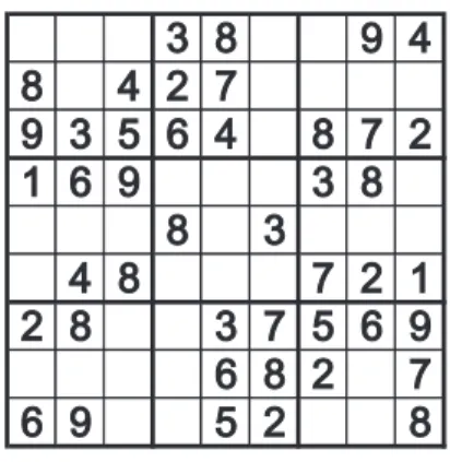 Fig. 5　For the puzzle of Fig. 1, after applied the  CRBE-method on number 8 for the blocks［1,3］