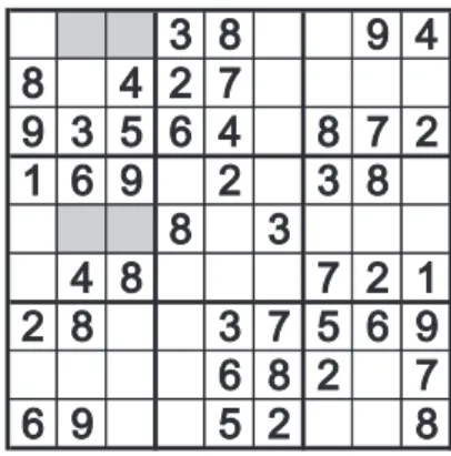 Fig. 9　Only one cell is left in the third row （The same  with Fig. 8）.