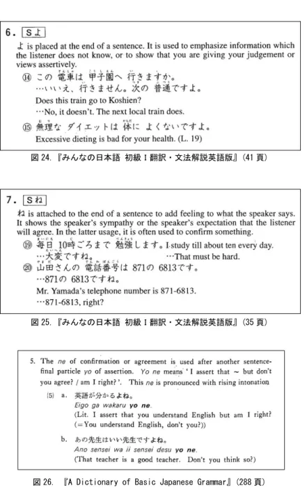 図 24.『みんなの日本語 初級Ｉ翻訳・文法解説英語版』(41 頁) 