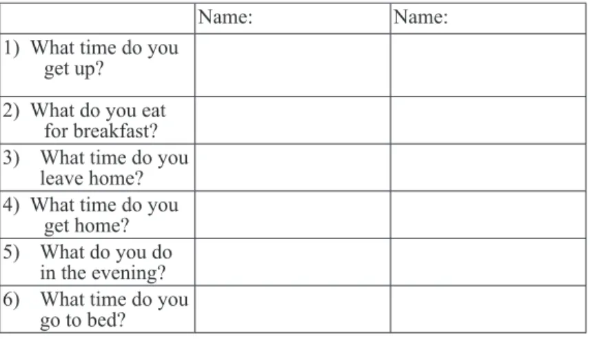 Figure 1. Activity handout for students.