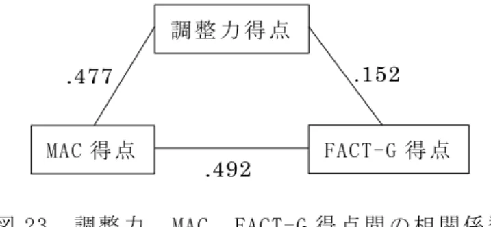 図 23  調 整 力 、 MAC、 FACT-G 得 点 間 の 相 関 係 数  