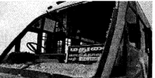 Figure 18 Bus window smashed in Madurai caste riots, November 2007.