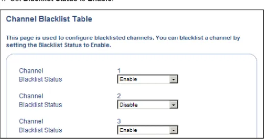Figure 4-12 Channel Blacklist Table - Edit Screen