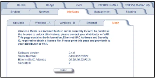 Figure 4-18 Mesh Sub-tab (AP-4000)