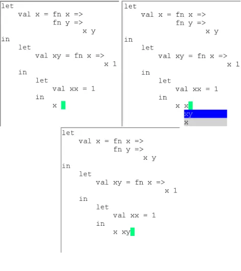 図 7. lambda-mode による補完の例