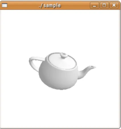 図 7 Teapot が Wii リモコンの向きにより動く例