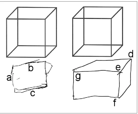 図 2-12  立方体模写・実例（作田式：左 7 点，右 17 点） 