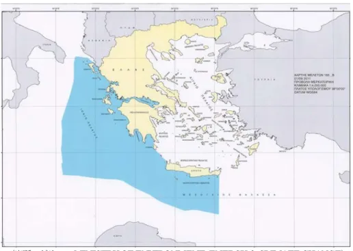 図 8 ギリシャ洋上二次元地震探査範囲