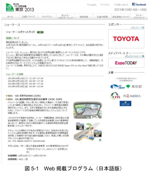 図 5-1  Web 掲載プログラム（日本語版） 