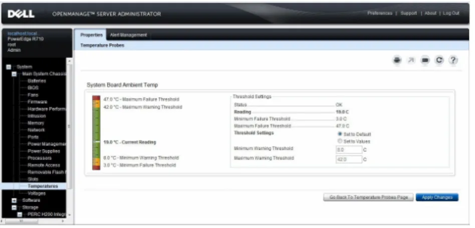 図 3. ゲージインジケータ オンラインヘルプの使用 Server Administrator  ホームページの各ウィンドウでは、状況に応じたオンラインヘルプを使用できます。ヘ ルプ をクリックすると、表示中のウィンドウについて詳しい情報が掲載されたヘルプウィンドウが開きま す。オンラインヘルプは、 Server Administrator  サービスの各要素を実行するのに必要な、特定の動作につい て説明するように設計されています。 Server Administrator  が検出するシステムのソフトウェ