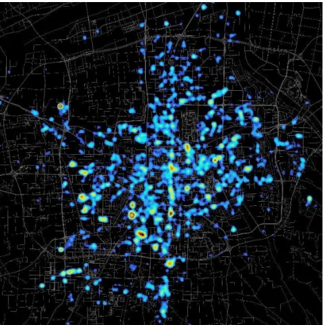 Fig. 1-10 Real time distribution map of urban population based on location  service. 