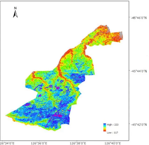 Figure 4.5 DEM of Nangang district, Harbin City. 