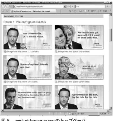 図 ５   mydavidcameron.com のトップページ      