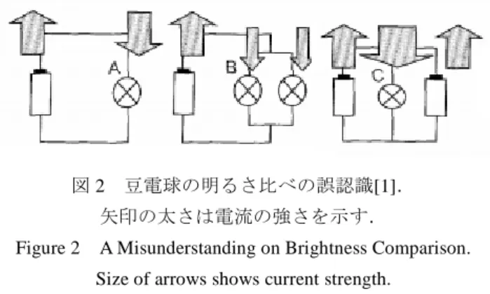 図 2  豆電球の明るさ比べの誤認識[1]． 