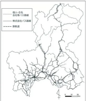 Figure 5    The bus network in Gifu Prefecture (1934) 