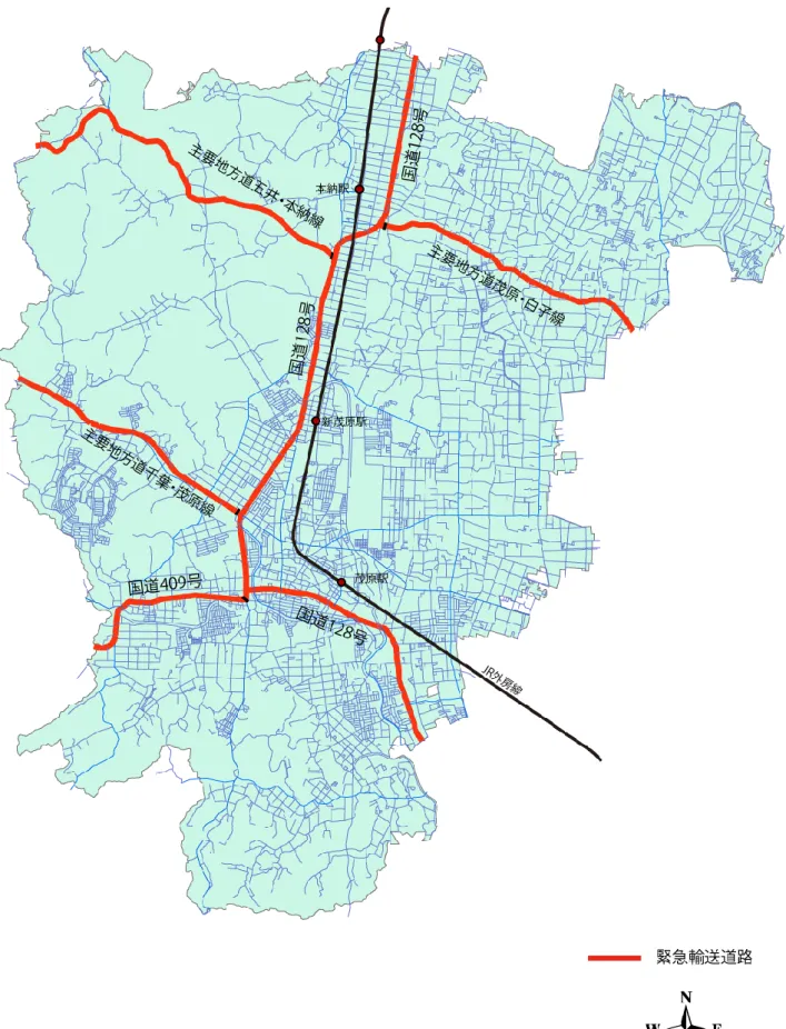 図 3-4  茂原市緊急輸送道路図 