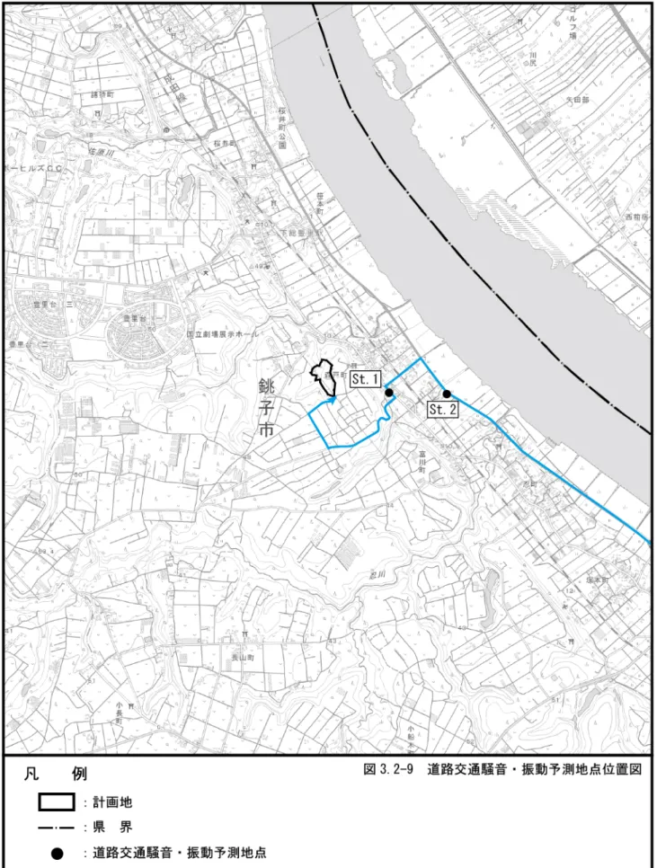図 3.2-9  予測地点（廃棄物運搬車両の走行に伴う騒音） 