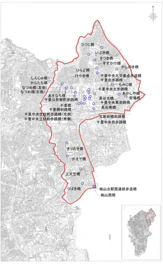 図  1.2  長寿命化修繕計画対象橋梁位置図 