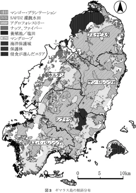 図 3 ギマラス島の傾斜分布 典拠：ギマラス州企画開発局提供資料