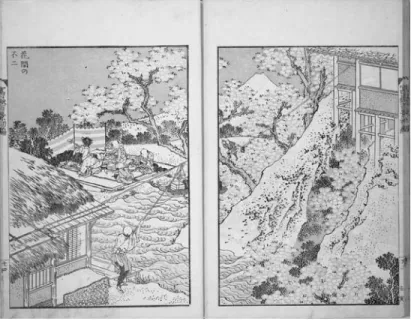 図 3 葛飾北斎「花間の不二（29）」『富嶽百景』初編，1834（天保 5）年。
