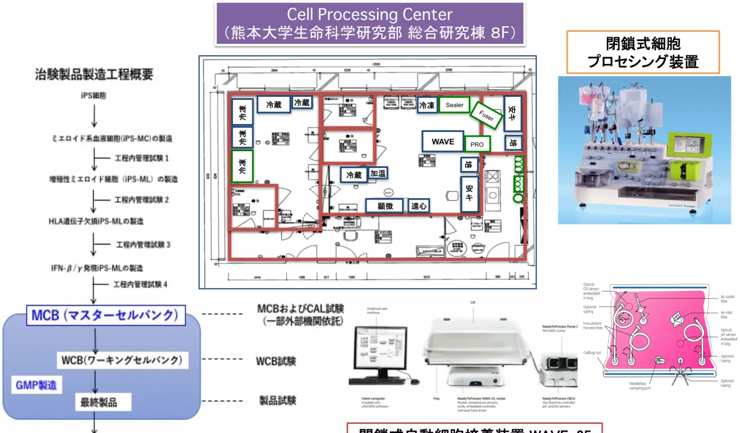 Fig 8. Presentation of typical Cellbag bioreactor fittings.