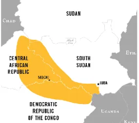 Figure 1. Geographical scope of the Lord‘s Resistance Army  operations [36] 