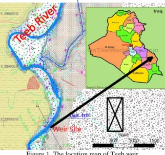 Figure 1. The location map of Teeb weir 