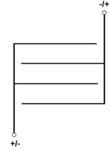 Figure  1  illustrates  the  meander  shape  of  the  electrode construction. 