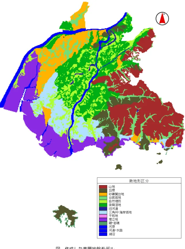図  作成した表層地盤モデル 