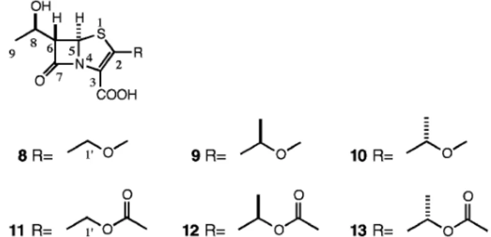 Fig. 2. Penem Derivatives with the Methyl Group at C1' Position