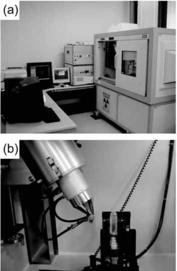 Fig. 1 (a) Micro-focus X-ray CT in the Kochi Core Center. 