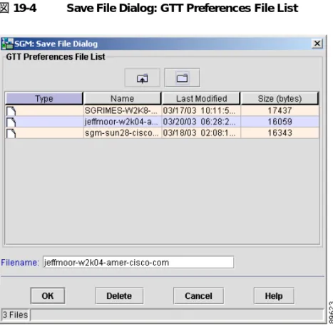 図 19-4 Save File Dialog: GTT Preferences File List
