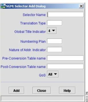 図 19-7 Selector Add Dialog