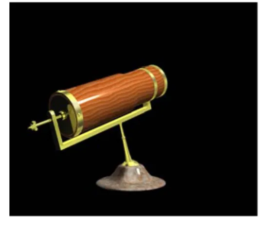 図  ニュートンの論文による  復元模型。 ただし材質、色は筆者が適当に推定したものになっています。  ロス卿の大反射望遠鏡 図  ロス卿の大反射望遠鏡（  年）アイルランドの貴族ロス卿（−）が年に大きな反射望遠鏡をつくりました。主鏡は口径8メートル、重量8トンの金属鏡です。これはロス合金（スペキュラムとも呼ばれる）という、重量比で銅：錫の青銅の一種です。鏡筒は長さメートル、直径メートルの木製で、樽 板を鉄たがで締めて作られて います。おそらくアイリッシュ・ウィスキーの樽職人たちがお殿様の命 令で動員された