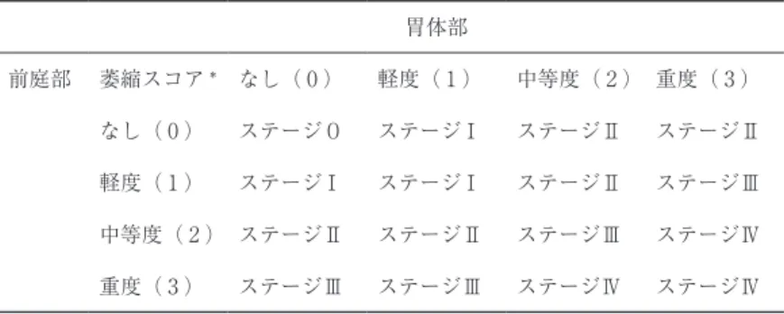 Table 6　OLGA（Operative Link on Gastritis Assessment）による胃炎ステージング．