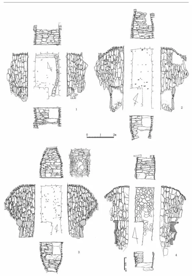 図 5　公州金鶴洞・新基洞古墳群の横穴式石室 （柳基正・梁美玉 2002，安承周・李南奭 1993 を編集）