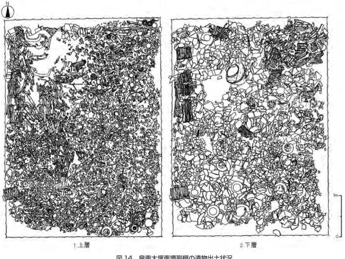 図 14　皇南大塚南墳副槨の遺物出土状況