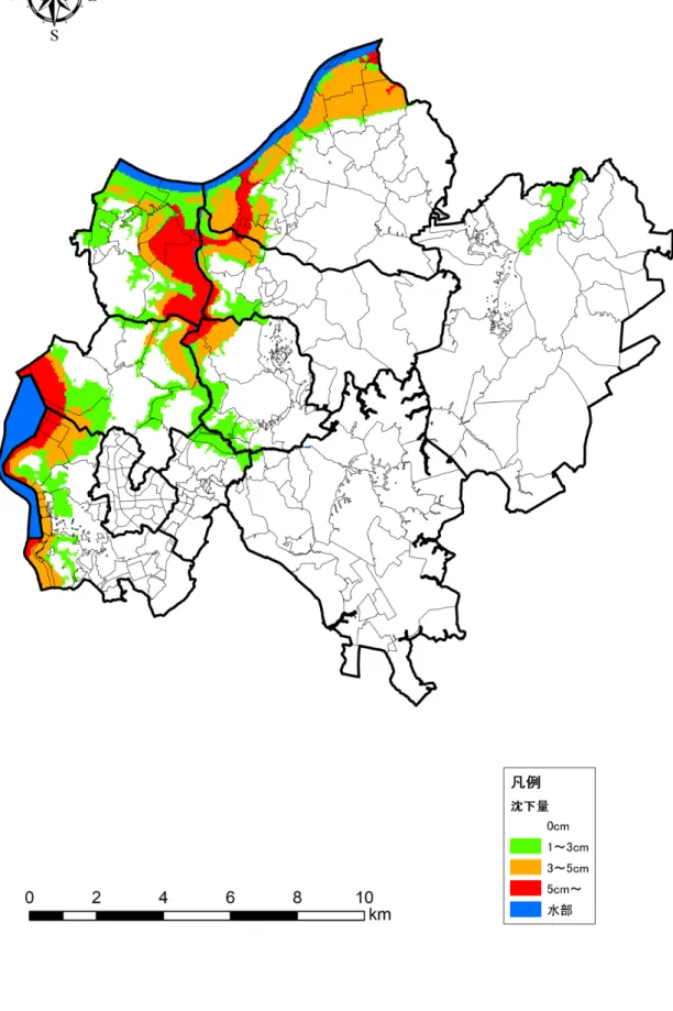 図 3.4.10  液状化沈下量（C.茨城県南部地震） 
